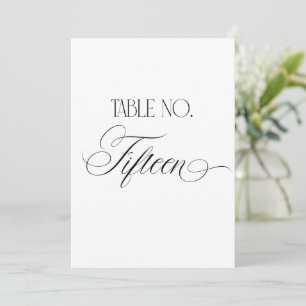 Luxe Schrift 5x7 Hochzeitstisch Nummer Fünfzehn Sc Einladung