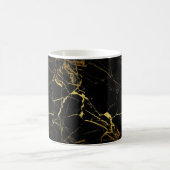Luxe Schwarz und Gold Marmortextur Kaffeetasse (Mittel)