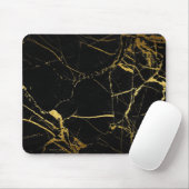 Luxe Schwarz und Gold Marmortextur Mousepad (Mit Mouse)