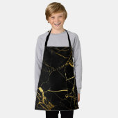 Luxe Schwarz und Gold Marmortextur Schürze (Getragen)