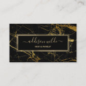 Luxe Schwarz und Gold Marmortextur Visitenkarte (Vorderseite)