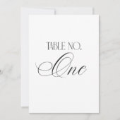 Luxe Script 5x7 Hochzeit Tischnummer Eins Schild (Vorderseite)
