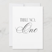Luxe Script 5x7 Hochzeit Tischnummer Eins Schild (Rückseite)