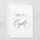 Luxe Script 5x7 Wedding Table Number Eight Sign Einladung (Vorderseite)