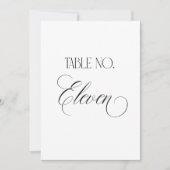 Luxe Script 5x7 Wedding Table Number Eleven Sign Einladung (Vorderseite)