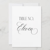 Luxe Script 5x7 Wedding Table Number Eleven Sign Einladung (Rückseite)