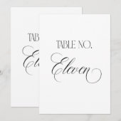 Luxe Script 5x7 Wedding Table Number Eleven Sign Einladung (Vorne/Hinten)