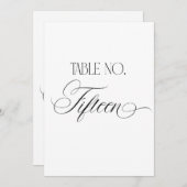 Luxe Script 5x7 Wedding Table Number Fifteen Sign Einladung (Vorne/Hinten)