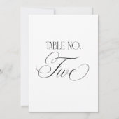Luxe Script 5x7 Wedding Table Number Five Sign Einladung (Rückseite)