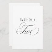 Luxe Script 5x7 Wedding Table Number Five Sign Einladung (Vorne/Hinten)