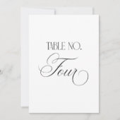 Luxe Script 5x7 Wedding Table Number Four Sign Einladung (Vorderseite)