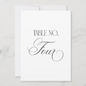 Luxe Script 5x7 Wedding Table Number Four Sign Einladung (Rückseite)