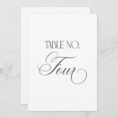 Luxe Script 5x7 Wedding Table Number Four Sign Einladung (Vorne/Hinten)