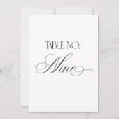 Luxe Script 5x7 Wedding Table Number Nine Sign Einladung (Vorderseite)