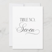 Luxe Script 5x7 Wedding Table Number Seven Sign Einladung (Vorderseite)