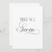 Luxe Script 5x7 Wedding Table Number Seven Sign Einladung (Vorne/Hinten)