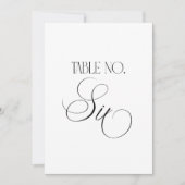 Luxe Script 5x7 Wedding Table Number Six Sign Einladung (Vorderseite)