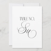 Luxe Script 5x7 Wedding Table Number Six Sign Einladung (Rückseite)