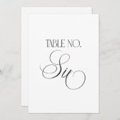 Luxe Script 5x7 Wedding Table Number Six Sign Einladung (Vorne/Hinten)