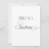 Luxe Script 5x7 Wedding Table Number Sixteen Sign Einladung (Vorderseite)