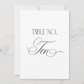 Luxe Script 5x7 Wedding Table Number Ten Sign Einladung (Vorderseite)