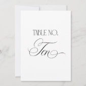 Luxe Script 5x7 Wedding Table Number Ten Sign Einladung (Rückseite)