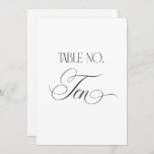 Luxe Script 5x7 Wedding Table Number Ten Sign Einladung (Vorne/Hinten)