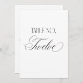 Luxe Script 5x7 Wedding Table Number Twelve Sign Einladung (Vorne/Hinten)