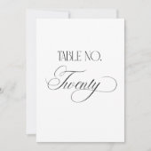 Luxe Script 5x7 Wedding Table Number Twenty Sign Einladung (Vorderseite)