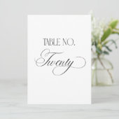 Luxe Script 5x7 Wedding Table Number Twenty Sign Einladung (Stehend Vorderseite)