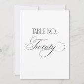 Luxe Script 5x7 Wedding Table Number Twenty Sign Einladung (Rückseite)