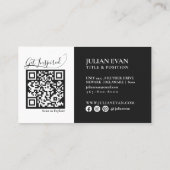 Luxe Script Black Gold Holographic Event Planner Visitenkarte (Rückseite)