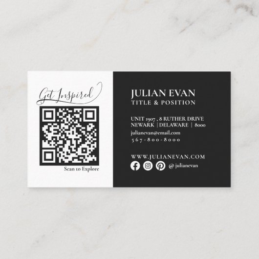 Luxe Script Black Gold Holographic Event Planner Visitenkarte (Rückseite)