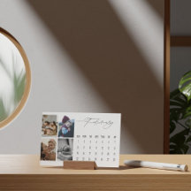 Luxe Script Easel Kalender Februar 2026