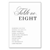 Luxe Script Seating Chart Names Elegant Wedding Tischnummer (Vorderseite)