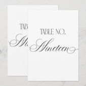 Luxe Script Wedding Table Number Nineteen Sign Einladung (Vorne/Hinten)
