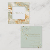 Luxe Seafoam grüne aquamarine u. Quadratische Visitenkarte (Vorne/Hinten)