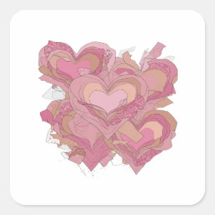 Luxe Silber HEARTS OF LOVE Sticker Art