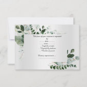 LUXE SILVER BOTANISCHE ANTWORTKARTE RSVP KARTE (Vorderseite)