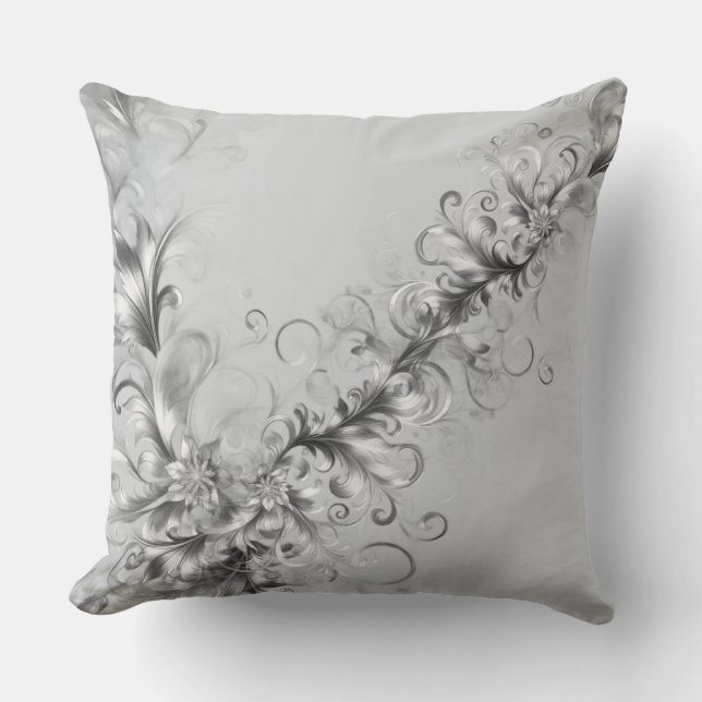 Luxe Silver Embellished Throw Pillow Kissen (Vorderseite)