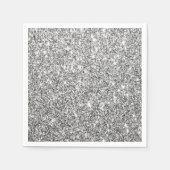 Luxe Silver Glitzer Party Paper Napkin Serviette (Vorderseite)