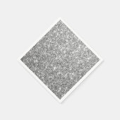 Luxe Silver Glitzer Party Paper Napkin Serviette (Ecke)