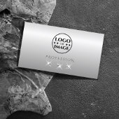 Luxe Silver Gray Ombre Sparkling Diamonds Add Logo Visitenkarte