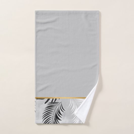 LUXE SILVER GRAY TROPICAL BATHROOM TOWEL SET (Handtuch)