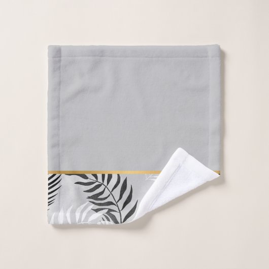 LUXE SILVER GRAY TROPICAL BATHROOM TOWEL SET (Waschlappen)