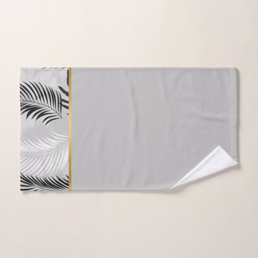 LUXE SILVER GRAY TROPICAL BATHROOM TOWEL SET (Handtuch)
