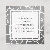 Luxe Silver Pattern Quadratische Visitenkarte (Rückseite)