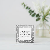 Luxe Silver Pattern Quadratische Visitenkarte (Stehend Vorderseite)