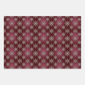 Luxe Silver Snowflakes Red Glitter Gift Wrap Set Geschenkpapier Set (Vorderseite 3)