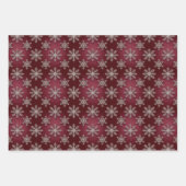 Luxe Silver Snowflakes Red Glitter Gift Wrap Set Geschenkpapier Set (Vorderseite 2)
